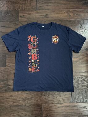 NWOT Thanksgiving Graphic T-Shirt Navy Women's XL